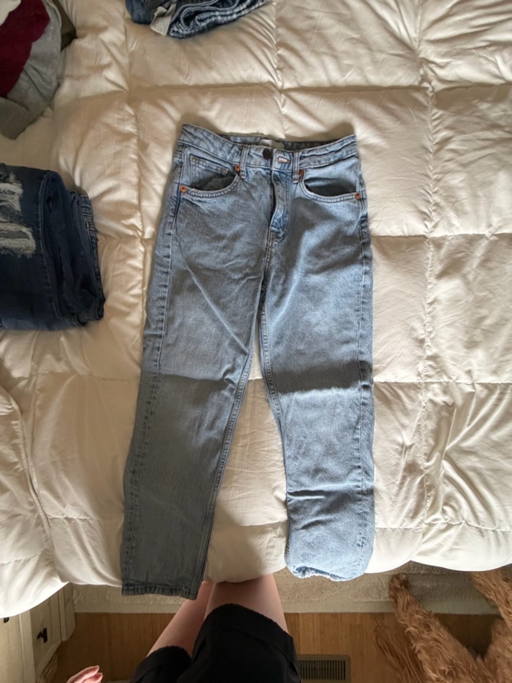 Zara Light Blue Straight Leg Jeans